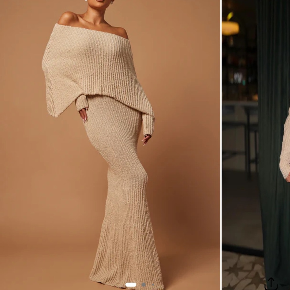 Fashion Nova Cream Maxi Dress